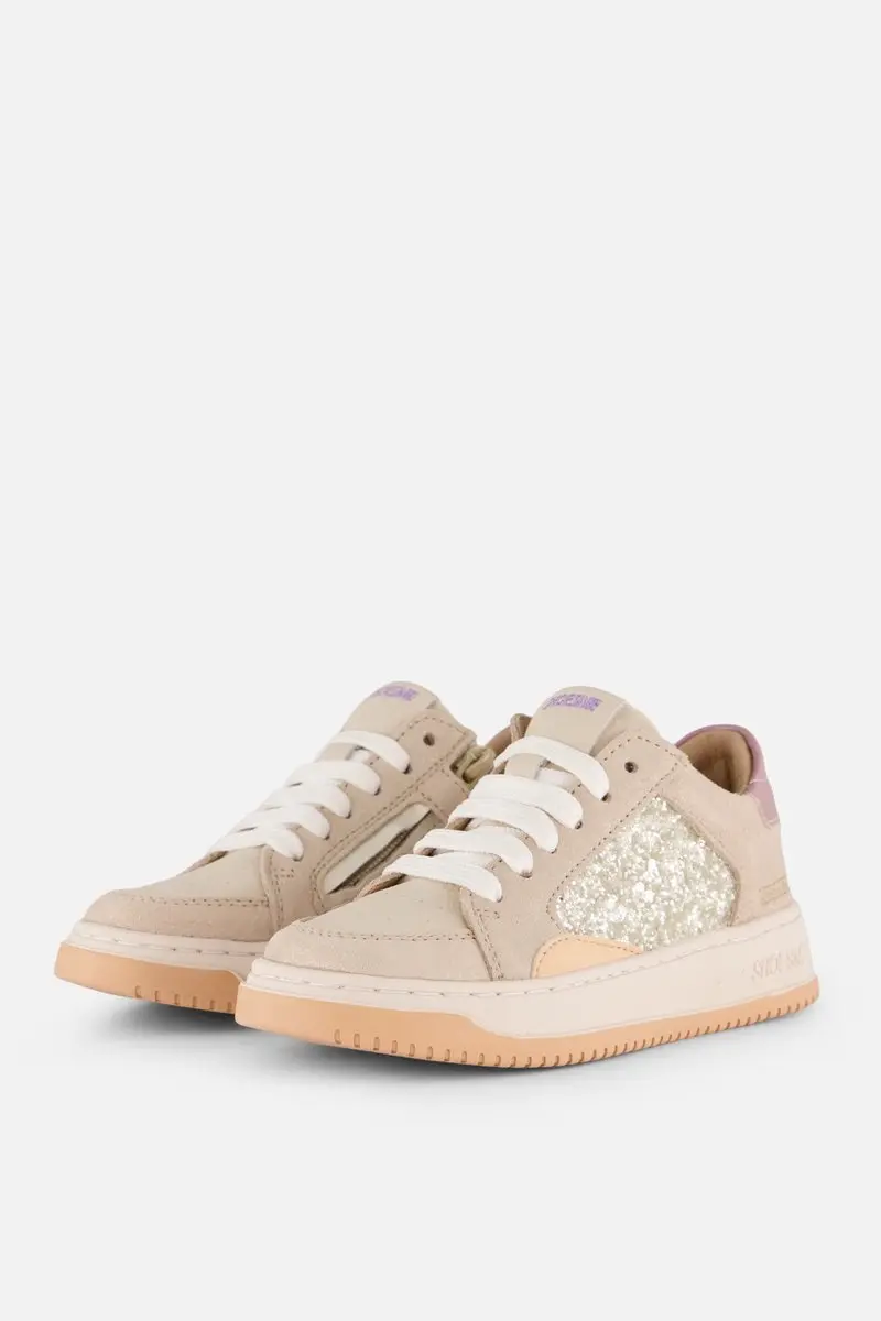 Shoesme Beige Sneaker Met Glitters