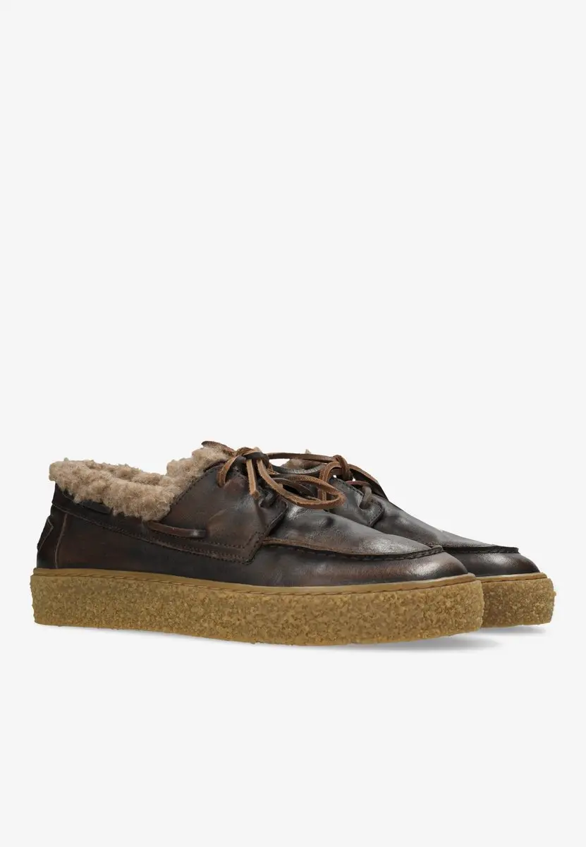 Shabbies Amsterdam Chewy Moccasin Sneaker - Maat 40 - Bruin