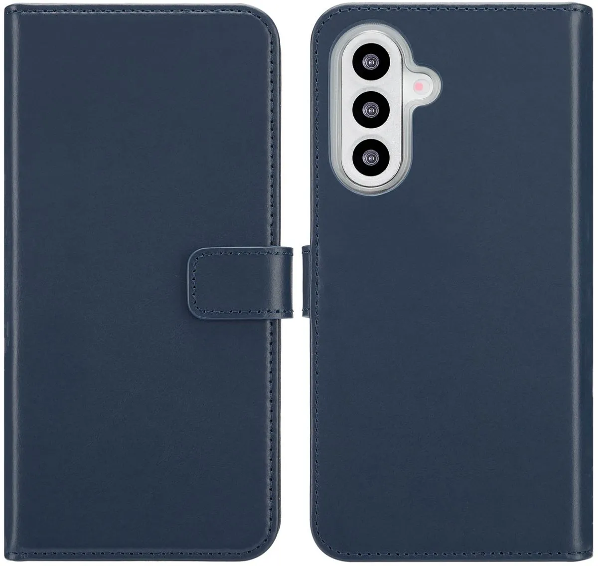 Selencia Hoesje Samsung Galaxy A26 Bookcase - Echt Leder Blauw - 3 Pasjes
