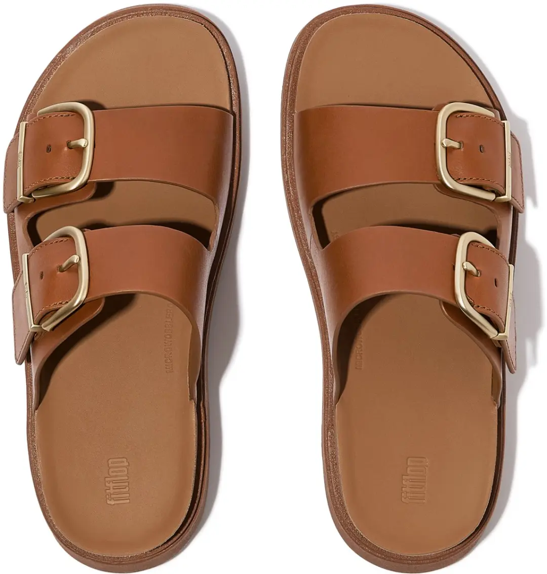 FitFlop FitFlop Gen-FF Buckle Two-Bar Leather Slides BRUIN