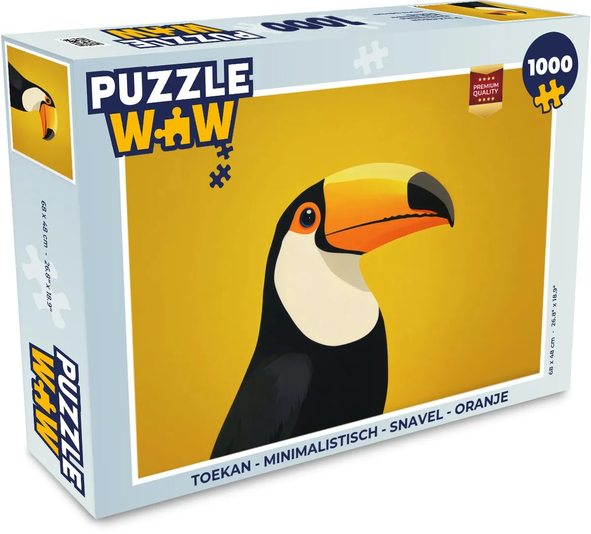 PuzzleWow Toekan Legpuzzel 1000 Stuks - Oranje