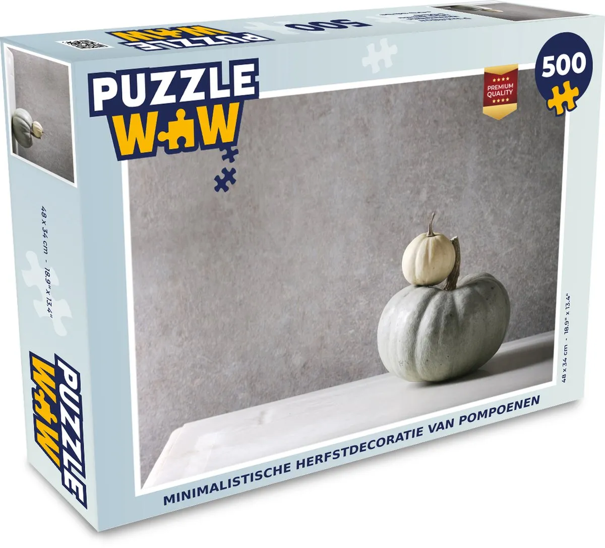 PuzzleWow Herfstdecoratie Pompoenen Legpuzzel 500 Stuks - Multicolor
