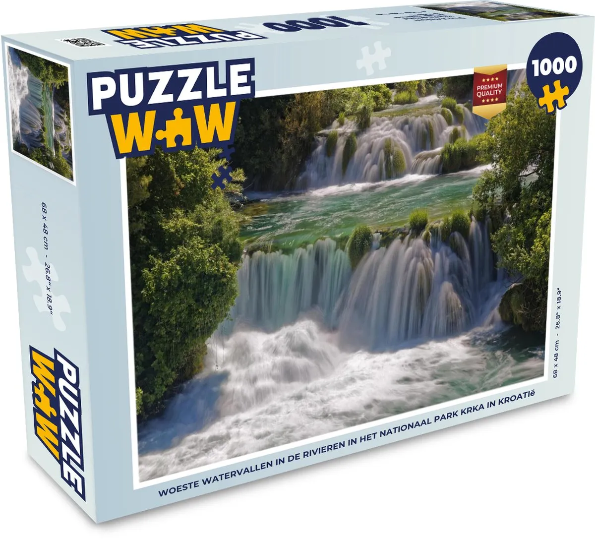 PuzzleWow Woeste Watervallen Kroatië Legpuzzel 1000 Stuks - Multicolor