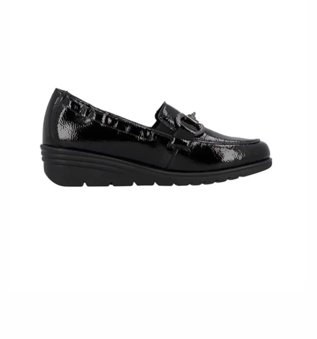 Rieker L5352-00 instappers zwart maat 40 Patent slip on shoe