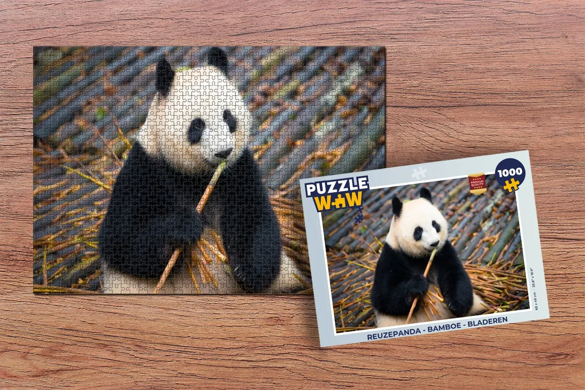 PuzzleWow Reuzepanda Legpuzzel 1000 Stuks - Multicolor