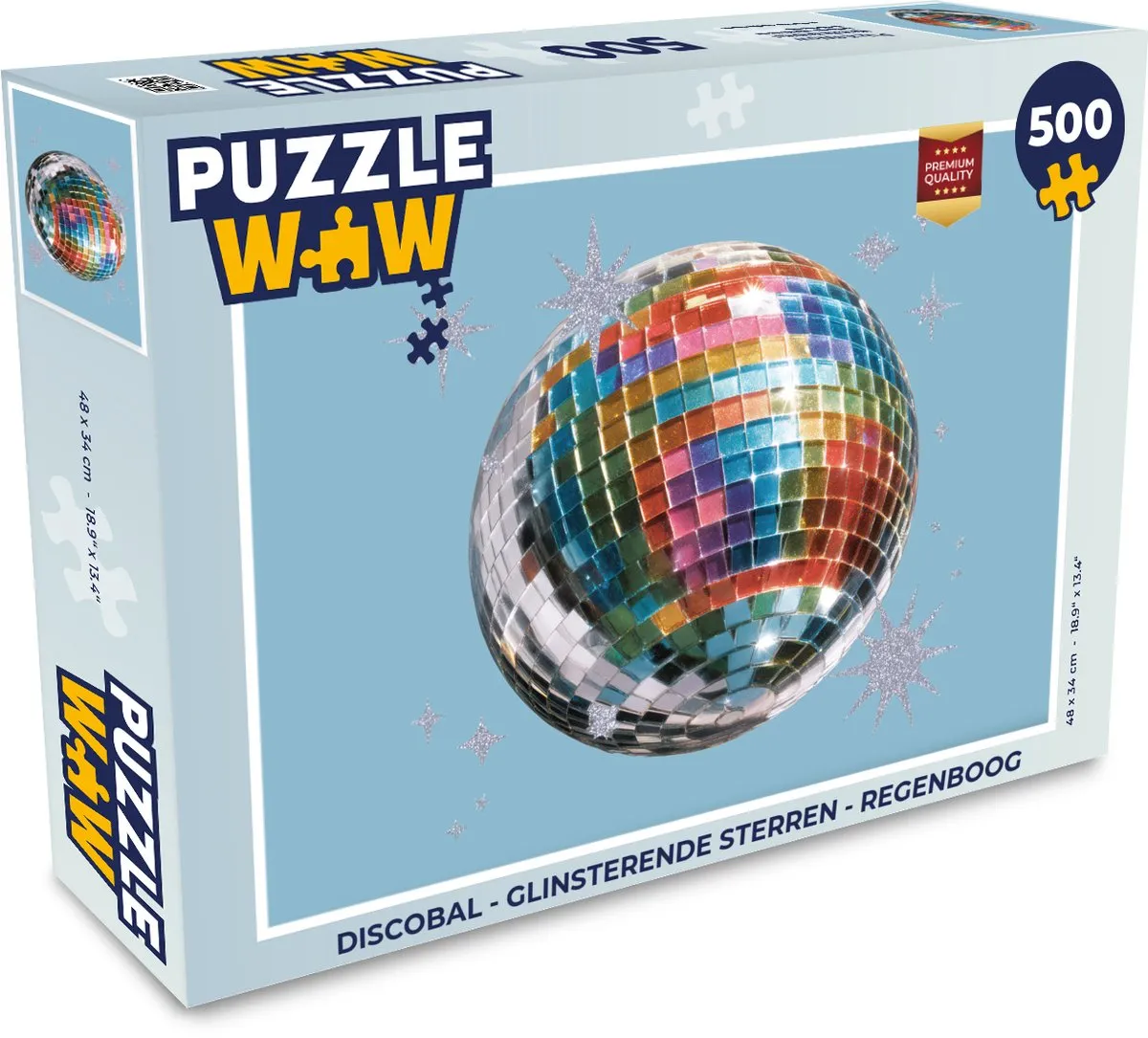 PuzzleWow Discobal Legpuzzel 500 Stuks - Regenboog