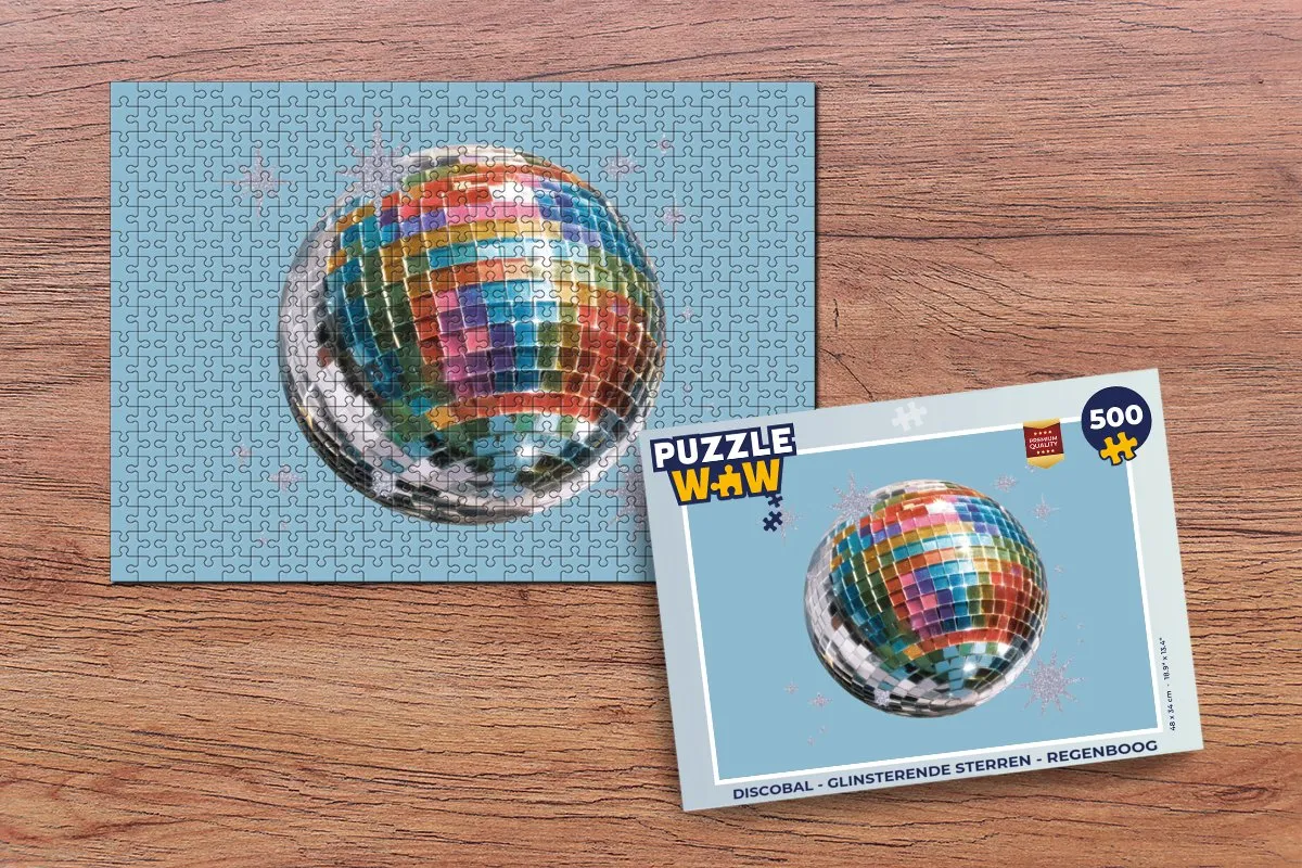 PuzzleWow Discobal Legpuzzel 500 Stuks - Regenboog