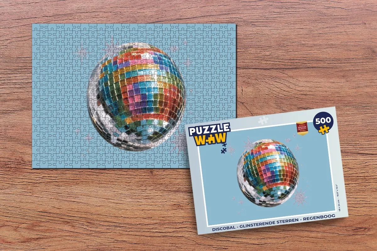PuzzleWow Discobal Legpuzzel 500 Stuks - Regenboog