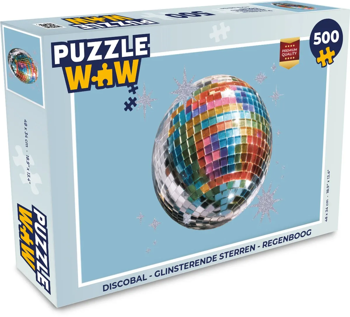 PuzzleWow Discobal Legpuzzel 500 Stuks - Regenboog