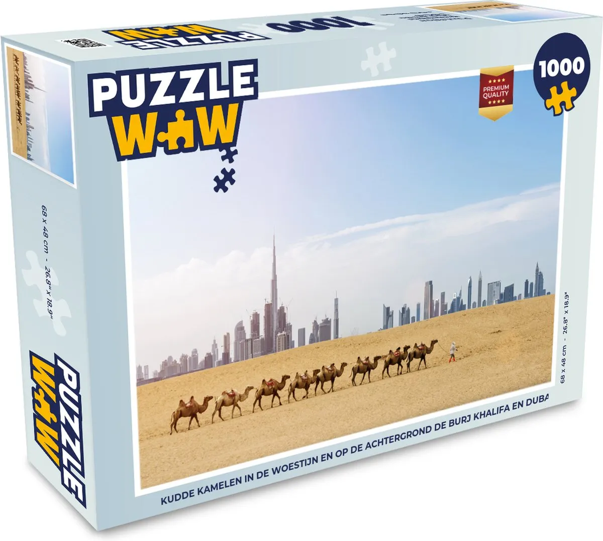 PuzzleWow Legpuzzel Kudde Kamelen Dubai 1000 Stuks - Multicolor
