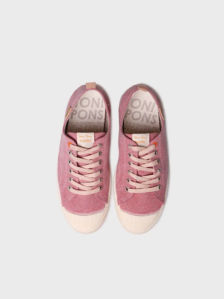 Lage sneakers voor dames van gerecyclede stof