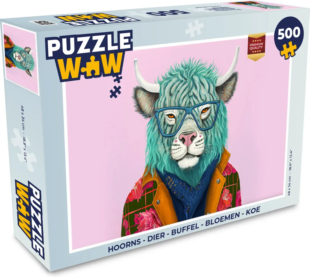 PuzzleWow Dier & Bloemen Legpuzzel 500 Stuks - Multicolor