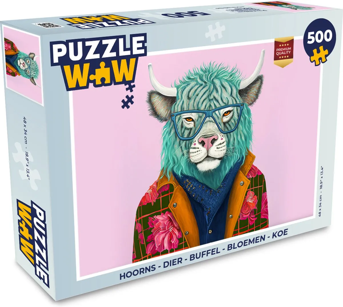 PuzzleWow Dier & Bloemen Legpuzzel 500 Stuks - Multicolor