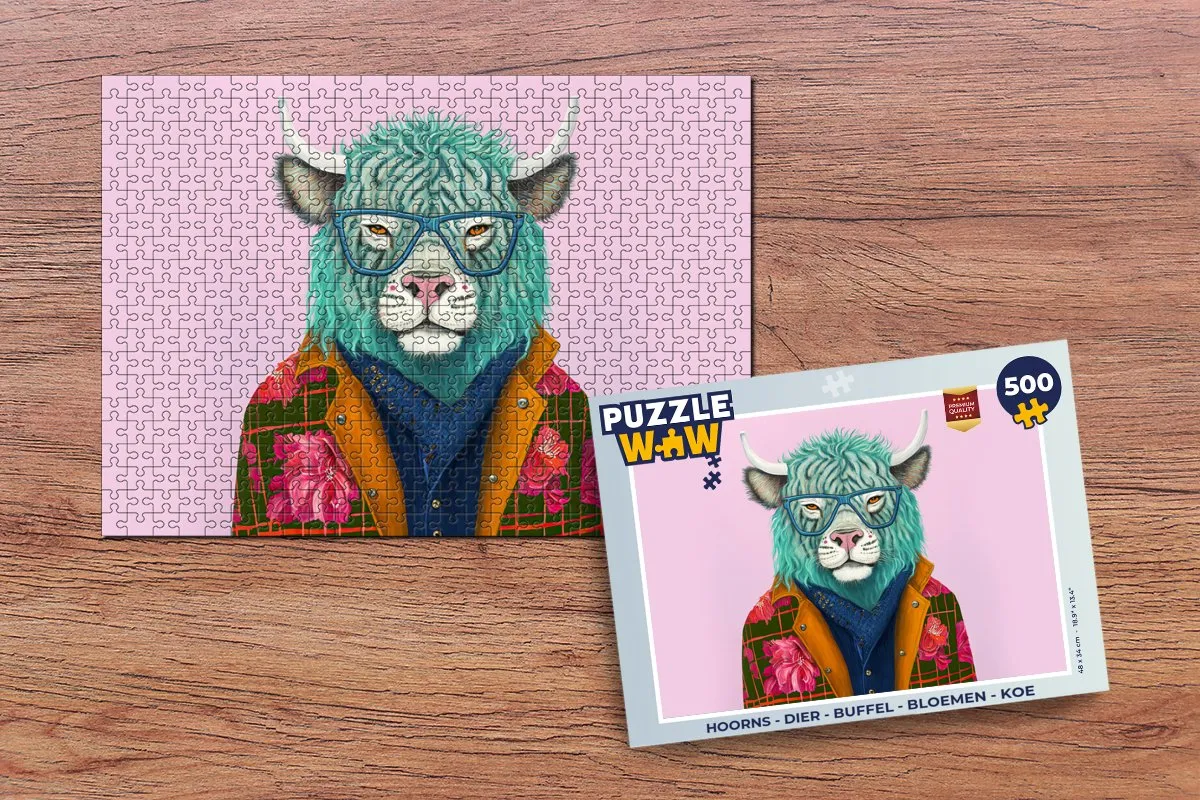 PuzzleWow Dier & Bloemen Legpuzzel 500 Stuks - Multicolor