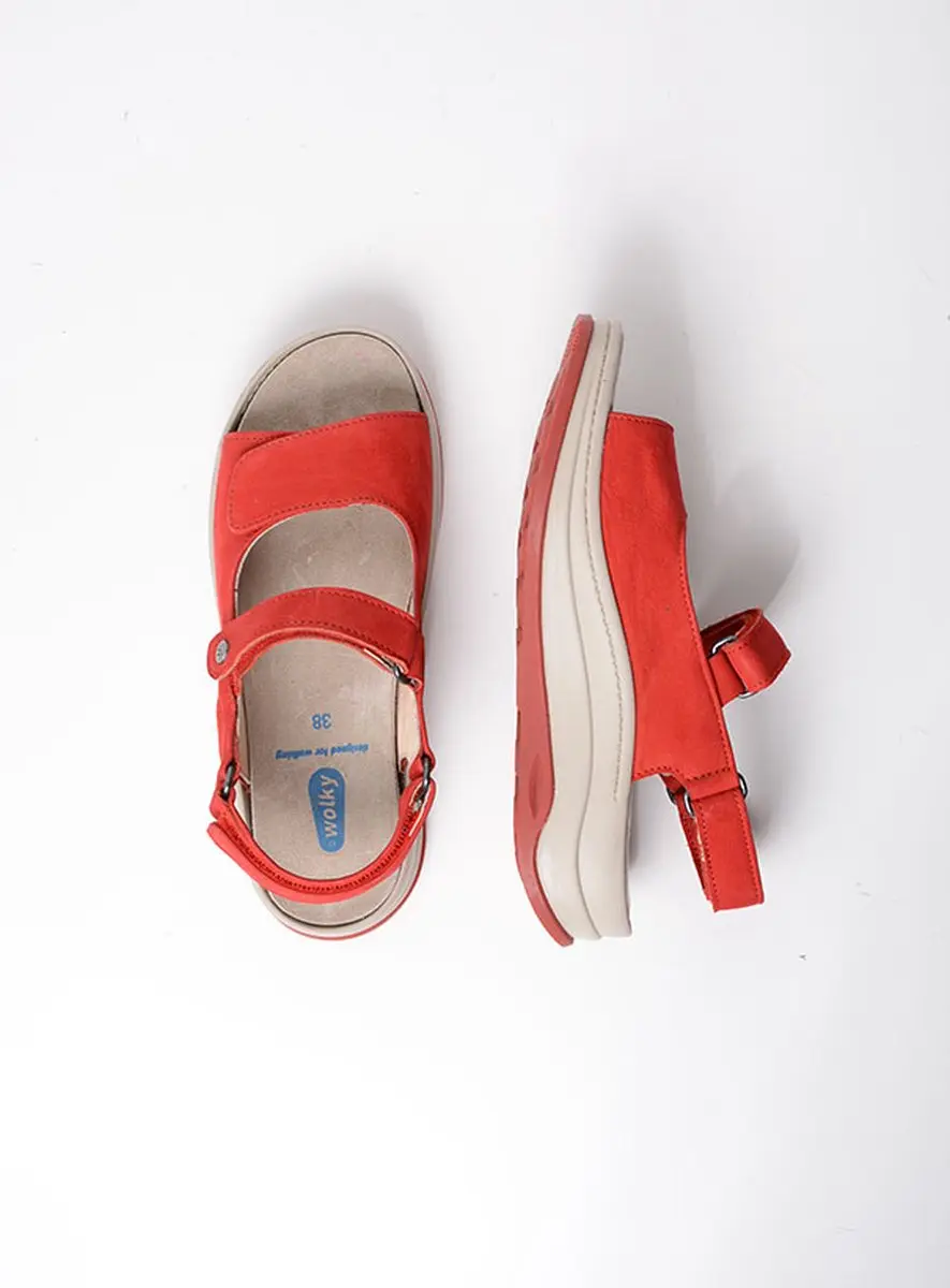 Wolky Adura Sandalen - Rood Nubuck