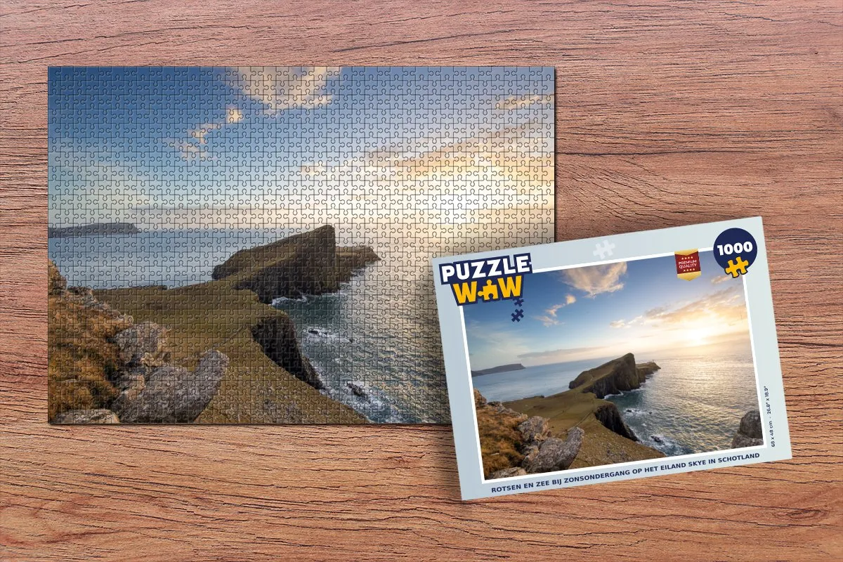 PuzzleWow Legpuzzel Rotsen en zee Skye 1000 Stuks - Multicolor