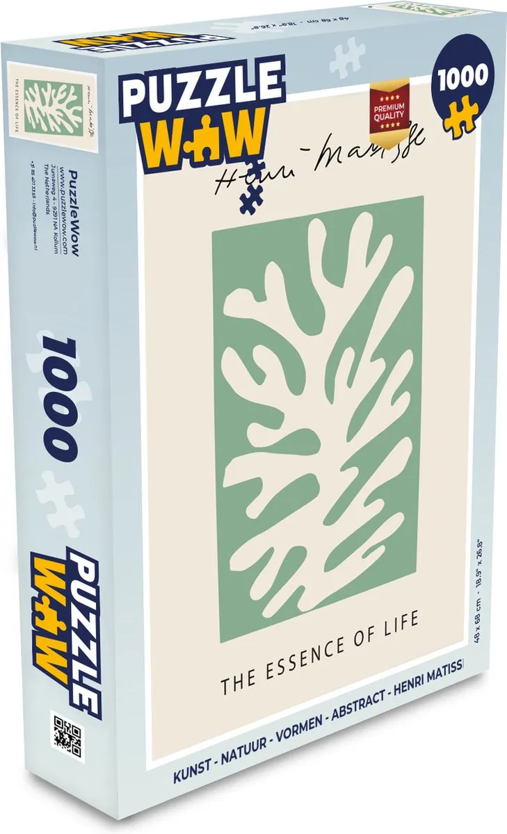 PuzzleWow Henri Matisse Legpuzzel 1000 Stuks - Multicolor