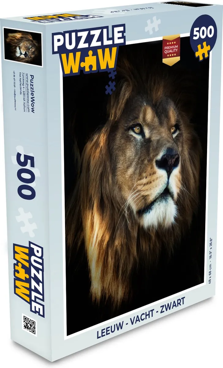 PuzzleWow Leeuw Legpuzzel 500 Stuks - Multicolor