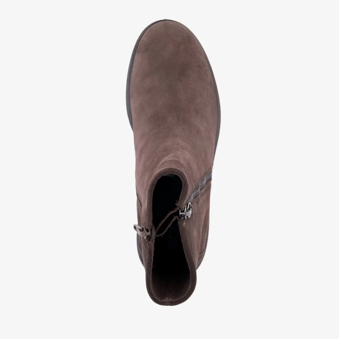 ECCO Bella 2 W Zip Enkellaarsjes - Bruin Suede - Maat 41