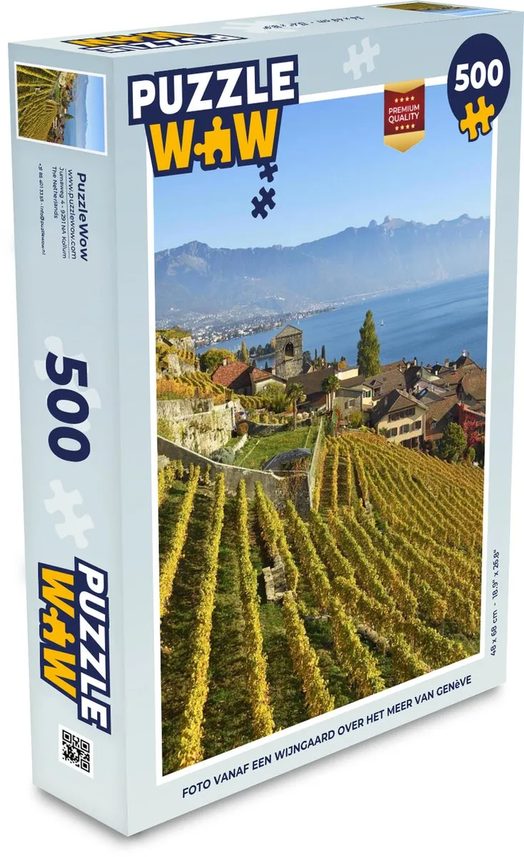 PuzzleWow Legpuzzel Meer van Genève 500 Stuks - Multicolor