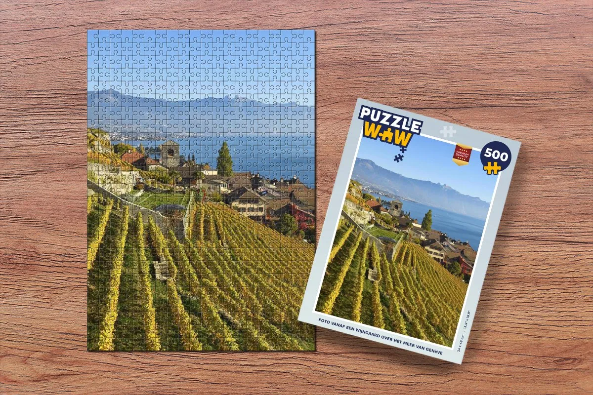 PuzzleWow Legpuzzel Meer van Genève 500 Stuks - Multicolor