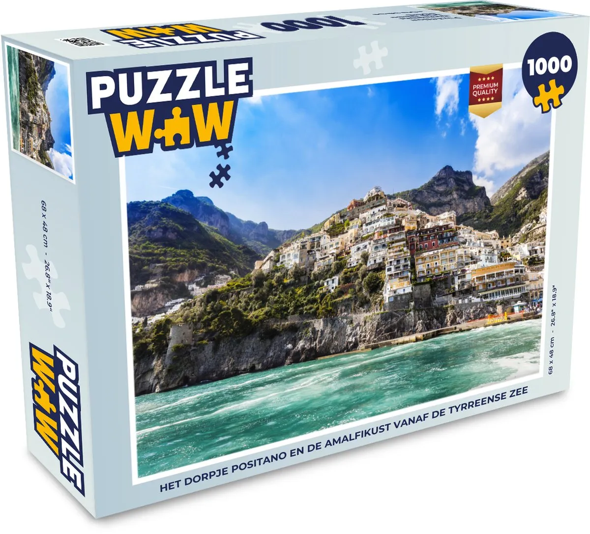 PuzzleWow Positano Amalfikust Legpuzzel 1000 Stuks - Multicolor
