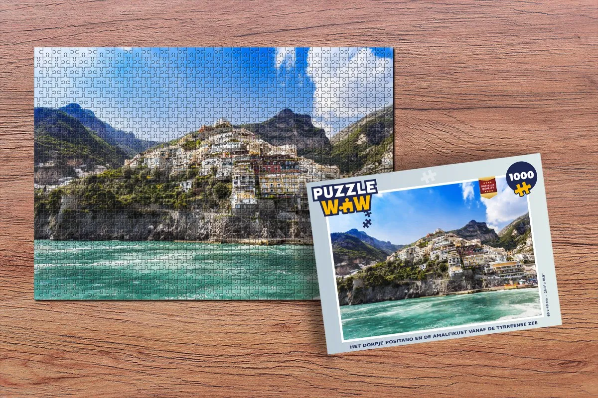 PuzzleWow Positano Amalfikust Legpuzzel 1000 Stuks - Multicolor