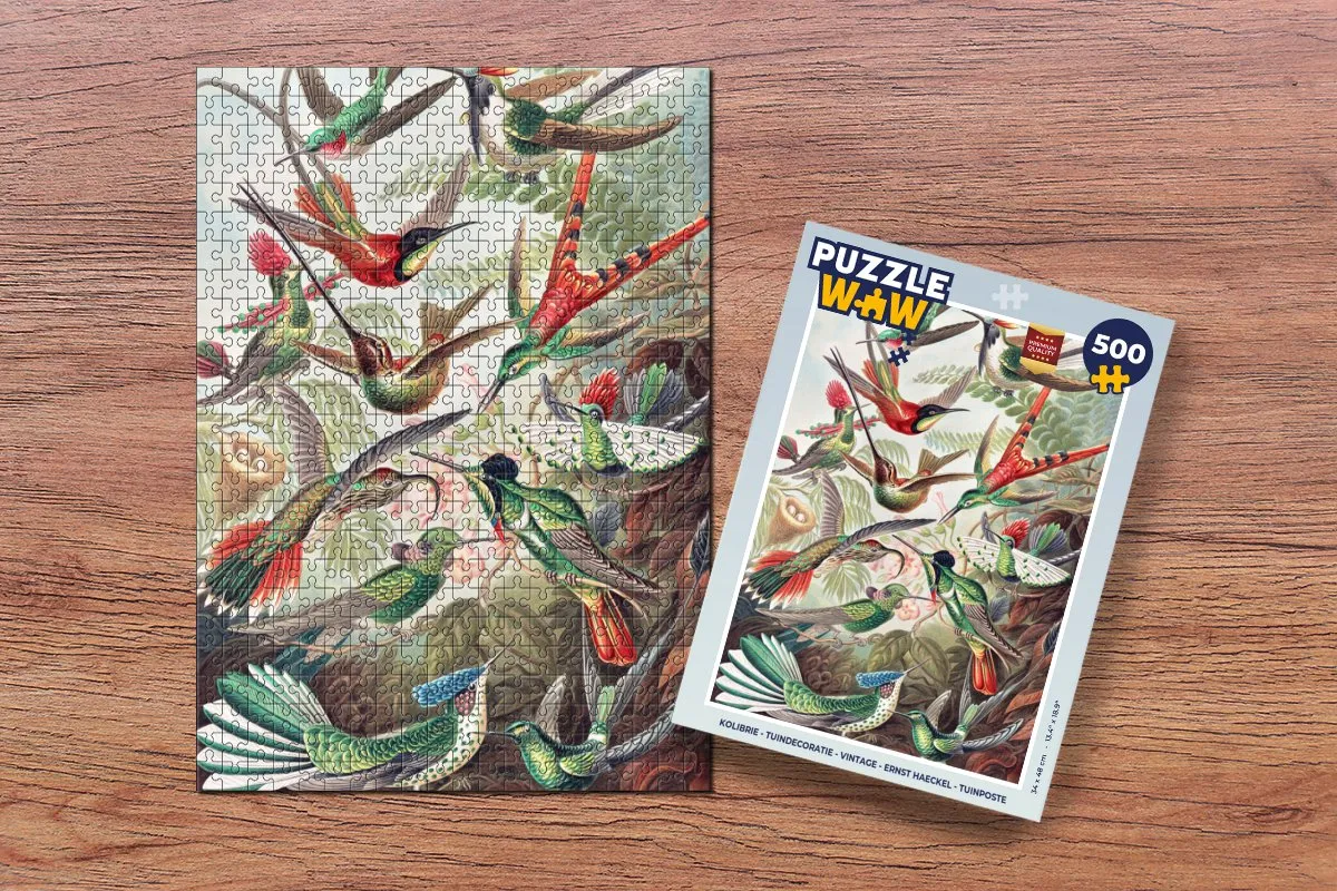 PuzzleWow Kolibrie Legpuzzel 500 Stuks - Ernst Haeckel - Multicolor