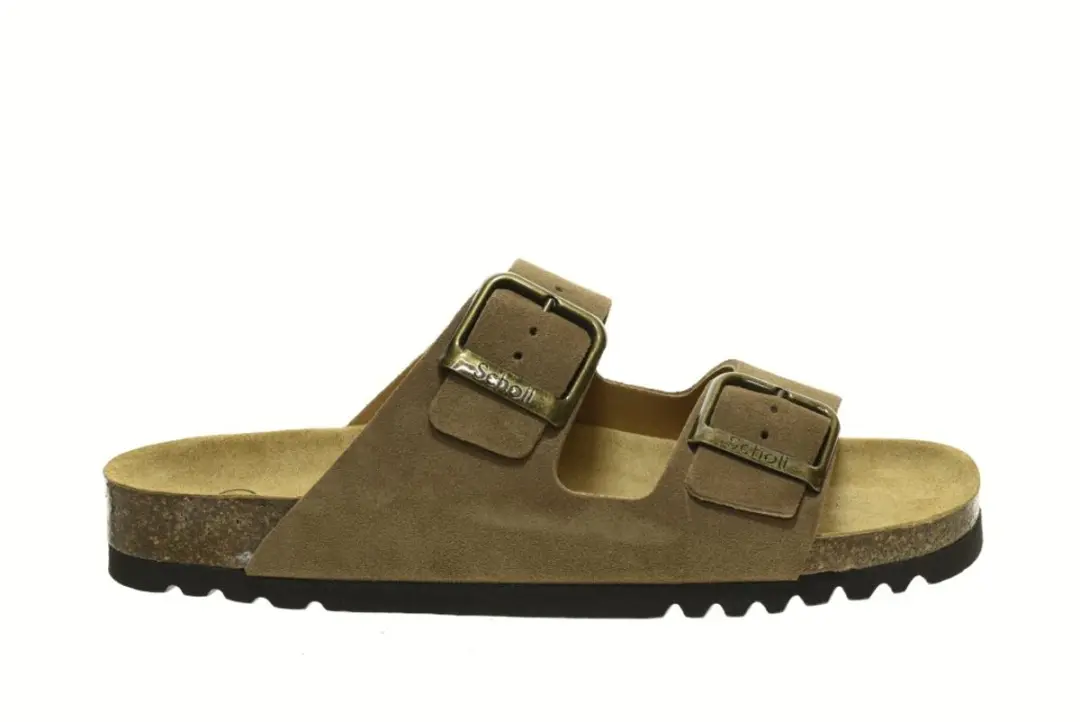 Taupe Suede Slippers Scholl maat 40