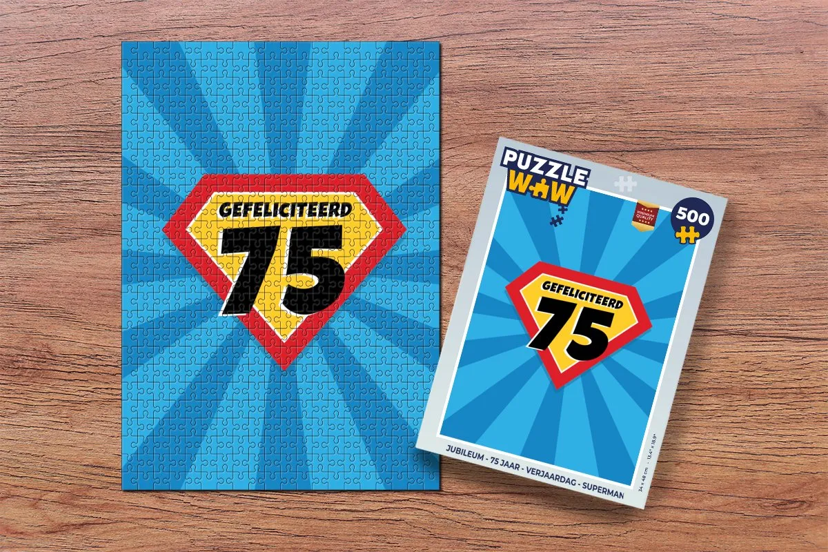 PuzzleWow Superman Legpuzzel 500 Stuks - 75 Jaar Jubileum - Multicolor