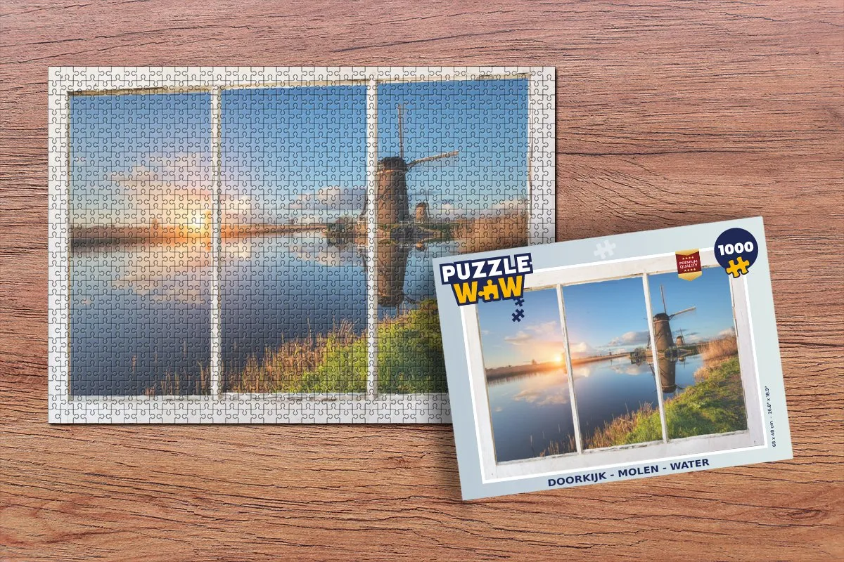 PuzzleWow Doorkijk Molen Legpuzzel 1000 Stuks - Multicolor