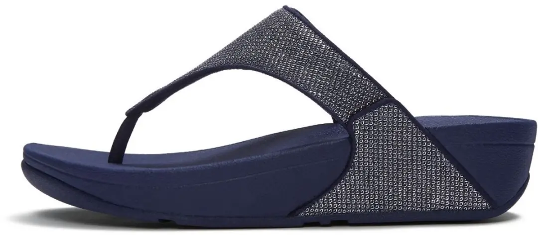 FitFlop Lulu Shimmerglitz Toe-Post Sandals DONKERBLAUW