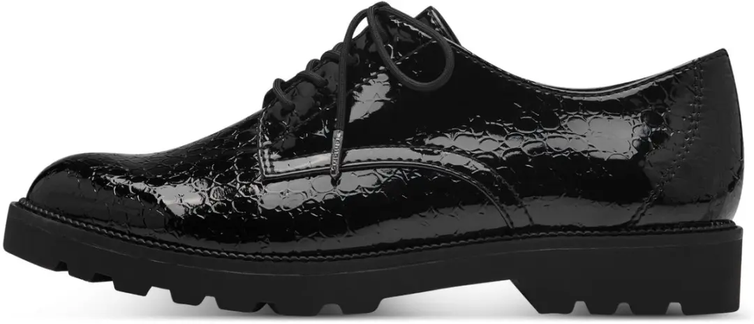 Tamaris dames lak veterschoenen zwart