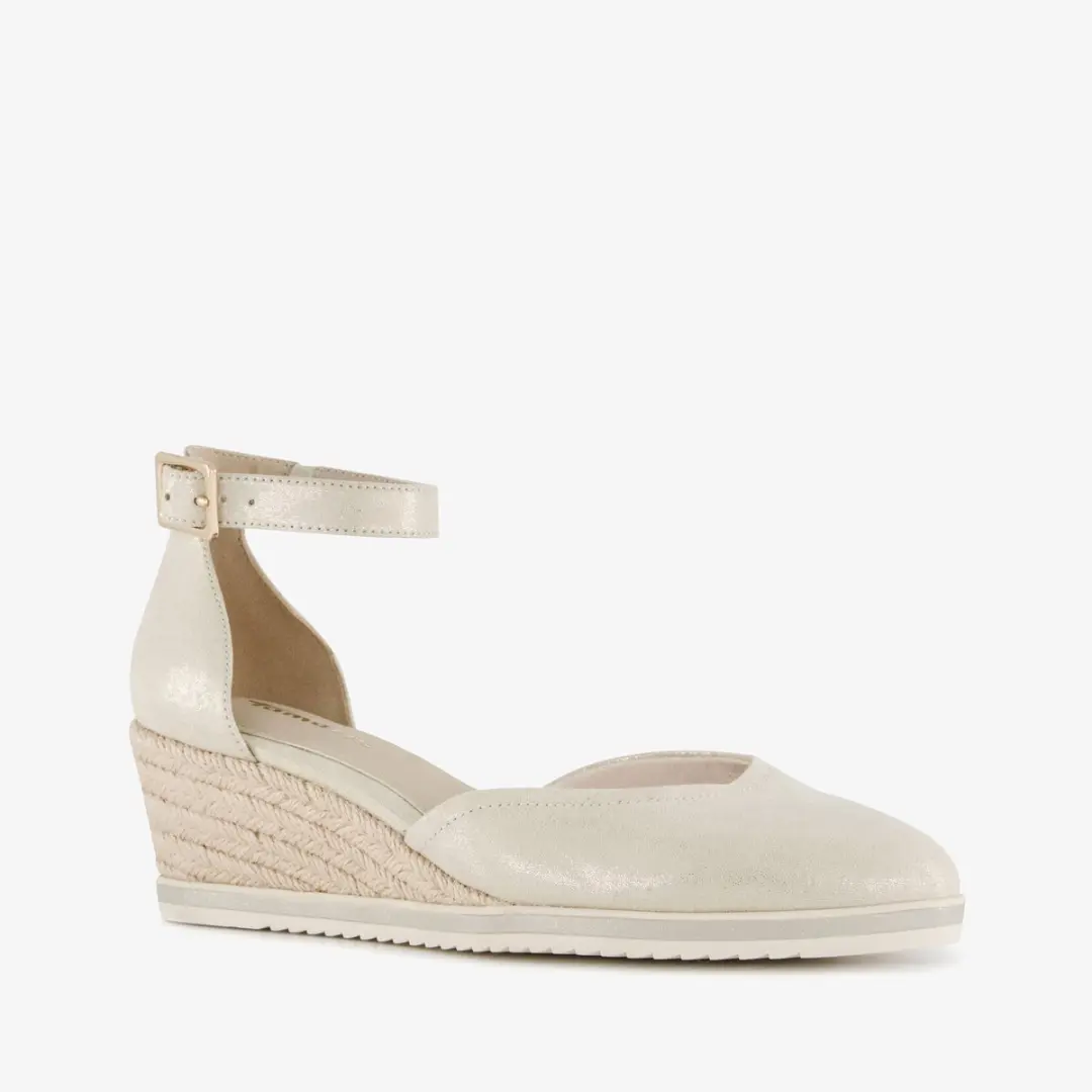 Tamaris dames espadrilles met sleehak champagne