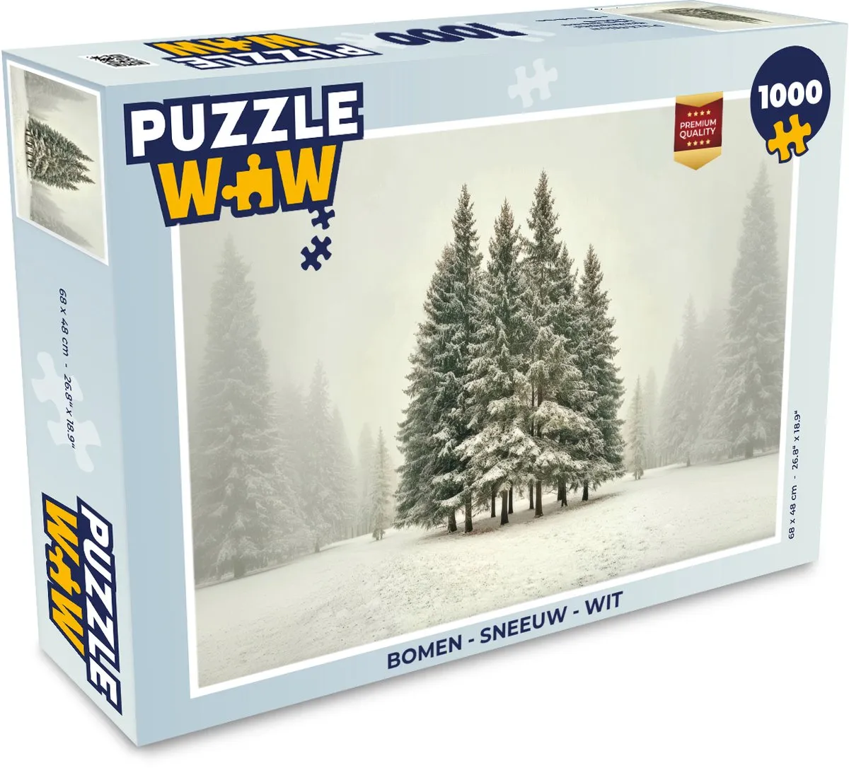 PuzzleWow Bomen - Sneeuw Wit Puzzle 1000 Stuks