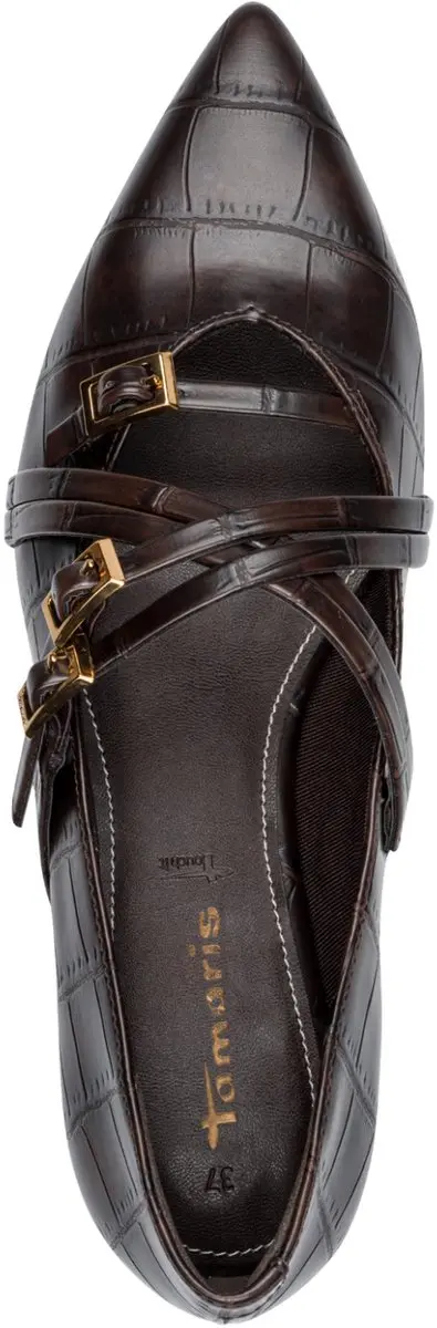 Tamaris Ballerina Strap Dames - Bruin - Maat 37