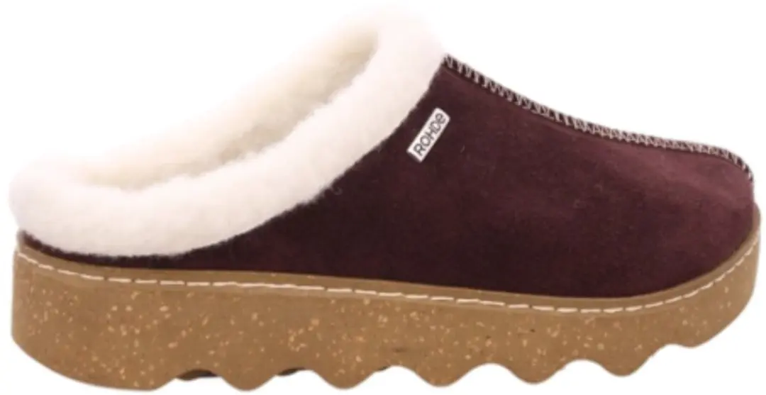 Rohde Dames Pantoffel 6125-49 - Maat 37 - Aubergine - afbeelding 4 van 6