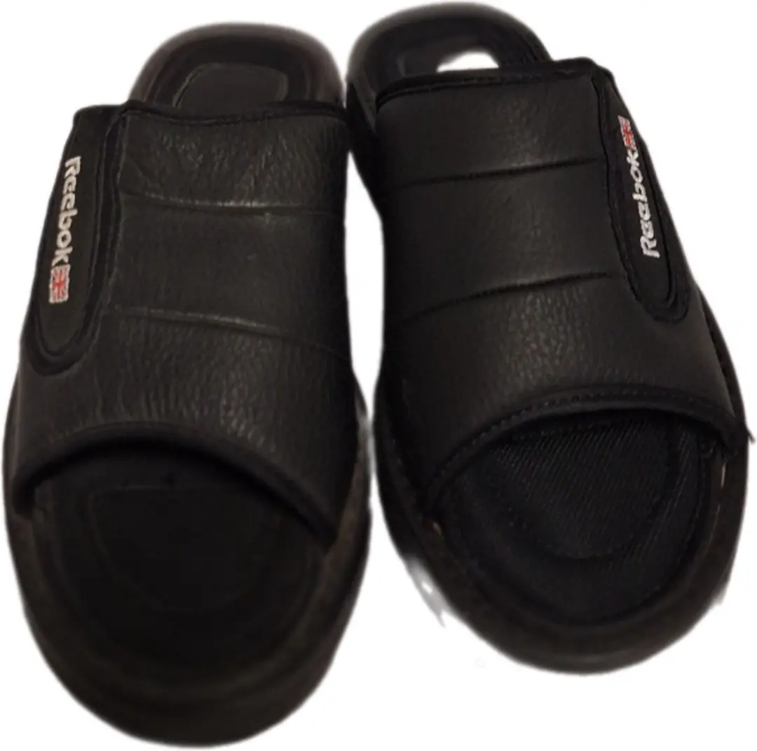 REEBOK-SLIPPER- SLIDE-CLASSIC-BLACK-LEER-SIZE 37