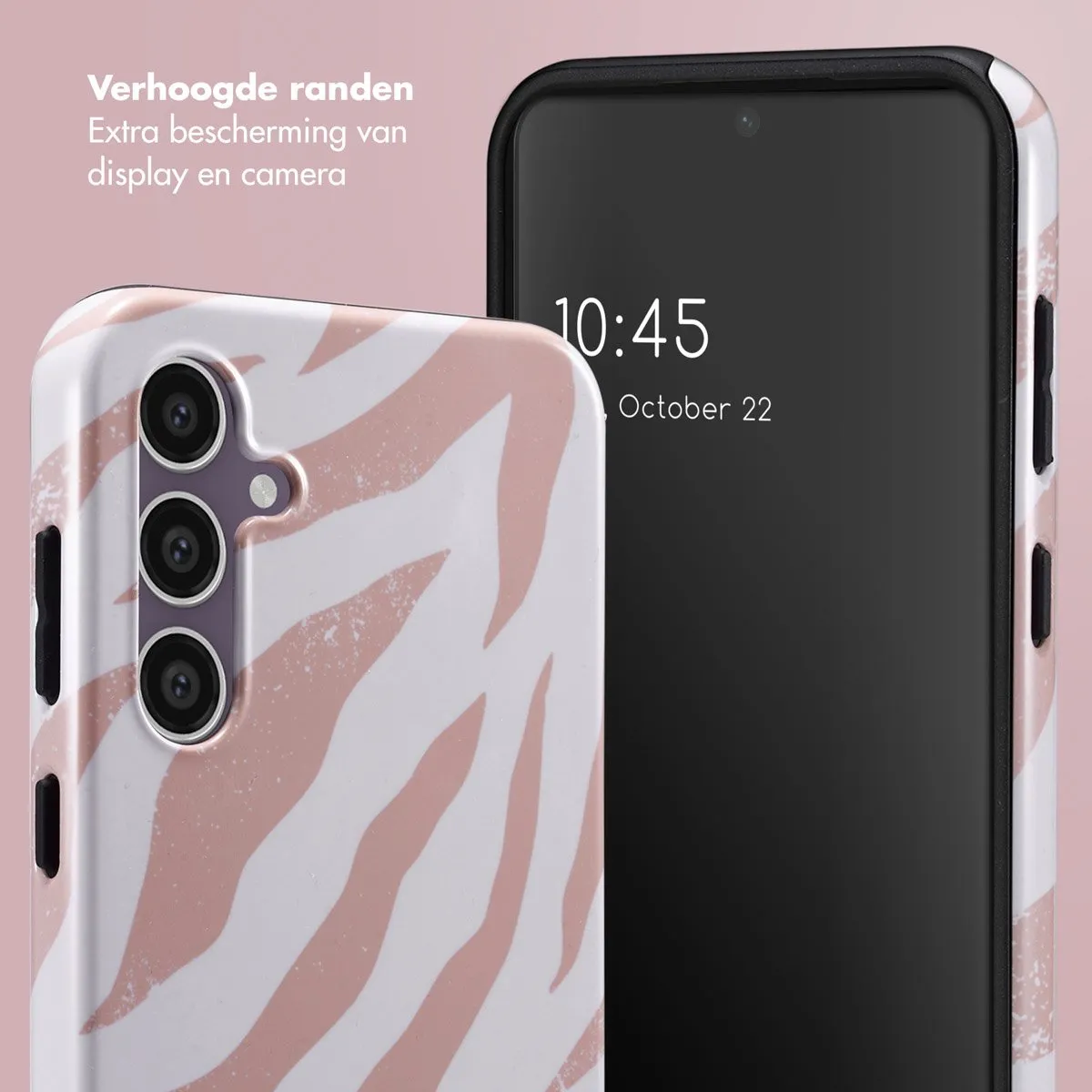 Selencia Hoesje Samsung Galaxy S23 FE Colorful Zebra Old Pink