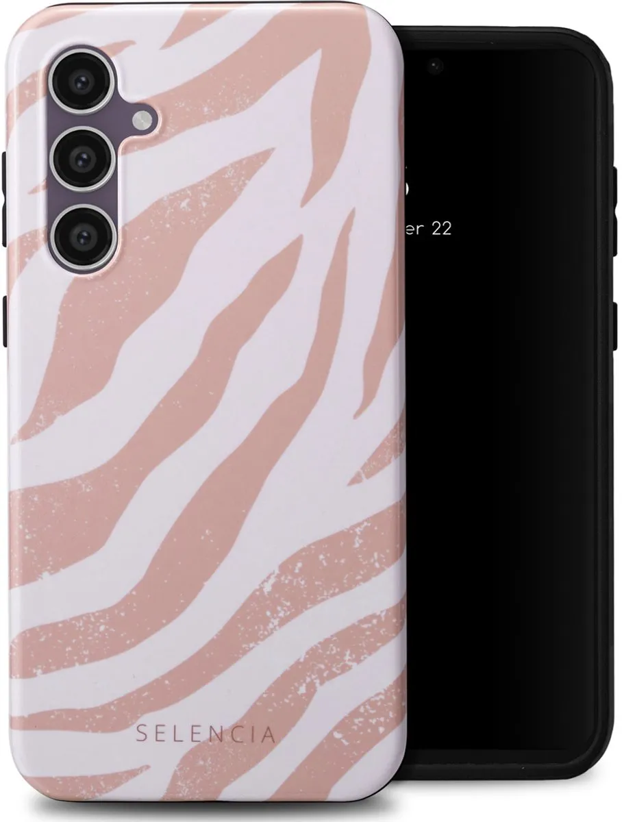 Selencia Hoesje Samsung Galaxy S23 FE Colorful Zebra Old Pink
