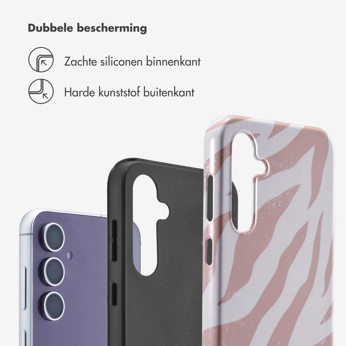 Selencia Hoesje Samsung Galaxy S23 FE Colorful Zebra Old Pink