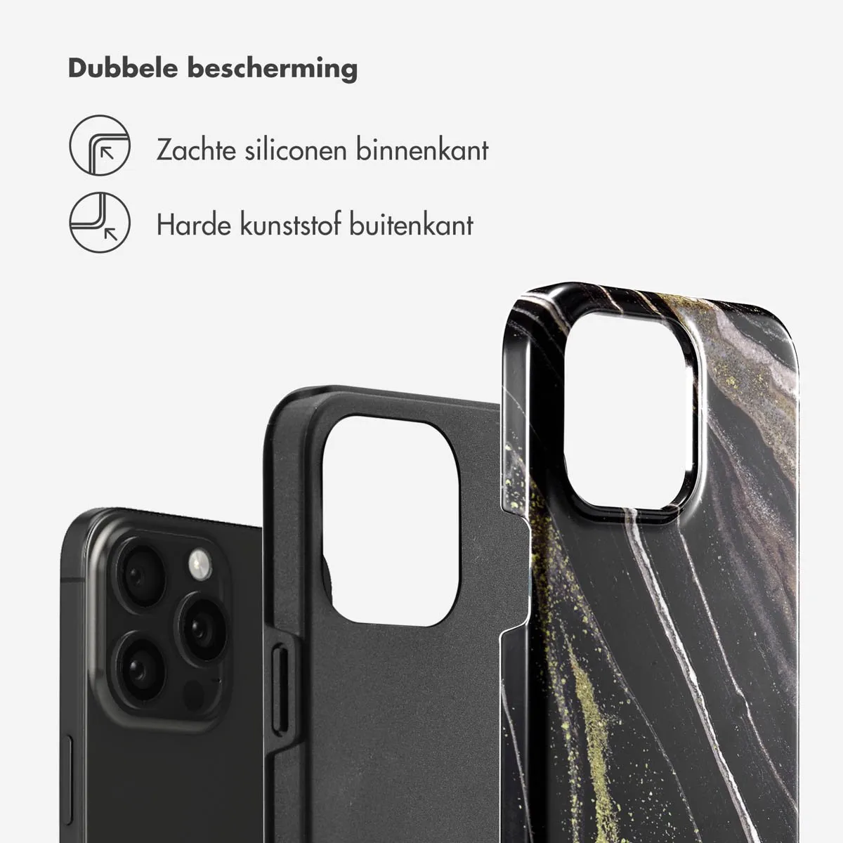 Selencia Hoesje iPhone 15 Pro Max Chic Marble