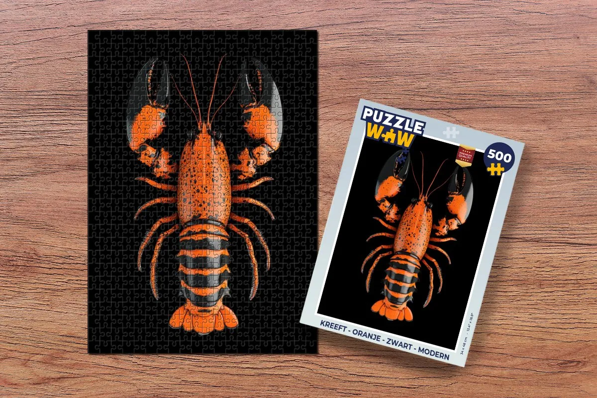 PuzzleWow Kreeft Legpuzzel 500 Stuks - Oranje/Zwart
