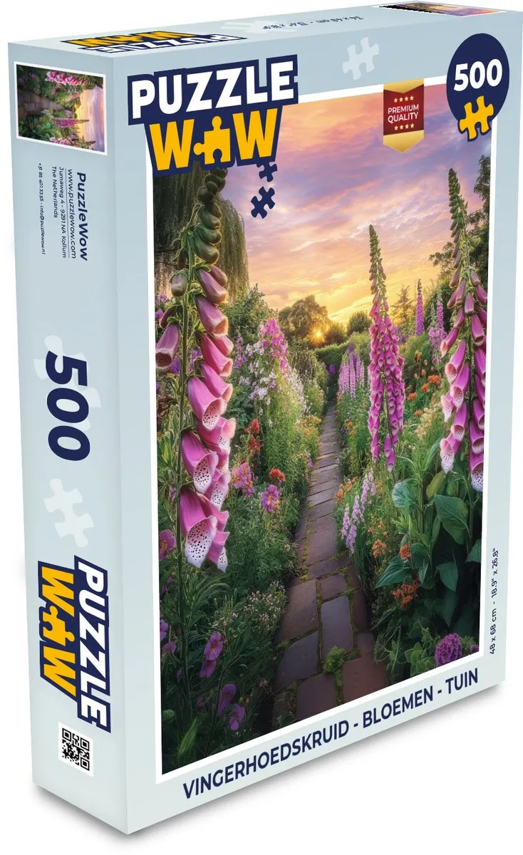PuzzleWow Vingerhoedskruid Bloemen Legpuzzel 500 Stuks