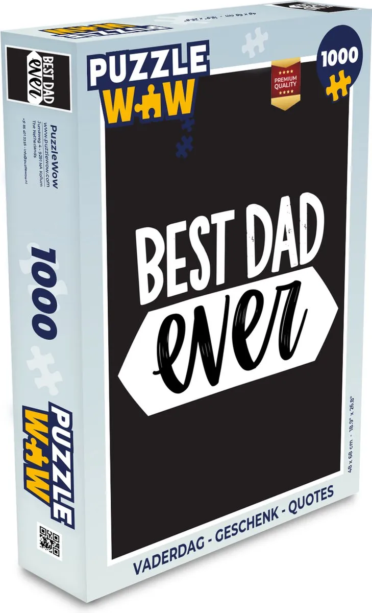 PuzzleWow Quotes Best Dad Ever Legpuzzel 1000 Stuks - Multicolor