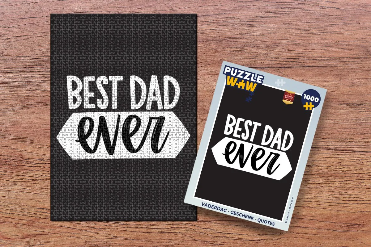 PuzzleWow Quotes Best Dad Ever Legpuzzel 1000 Stuks - Multicolor