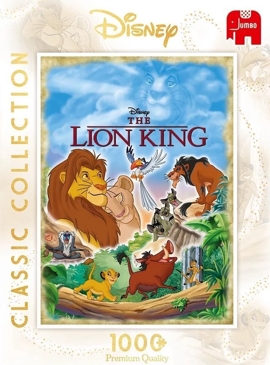 Jumbo Disney Classic Collection Lion King Legpuzzel 1000 Stuks - Meerkleurig - afbeelding 4 van 5