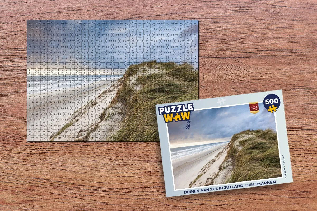 PuzzleWow Legpuzzel Duinen aan zee Jutland 500 Stuks - Multicolor