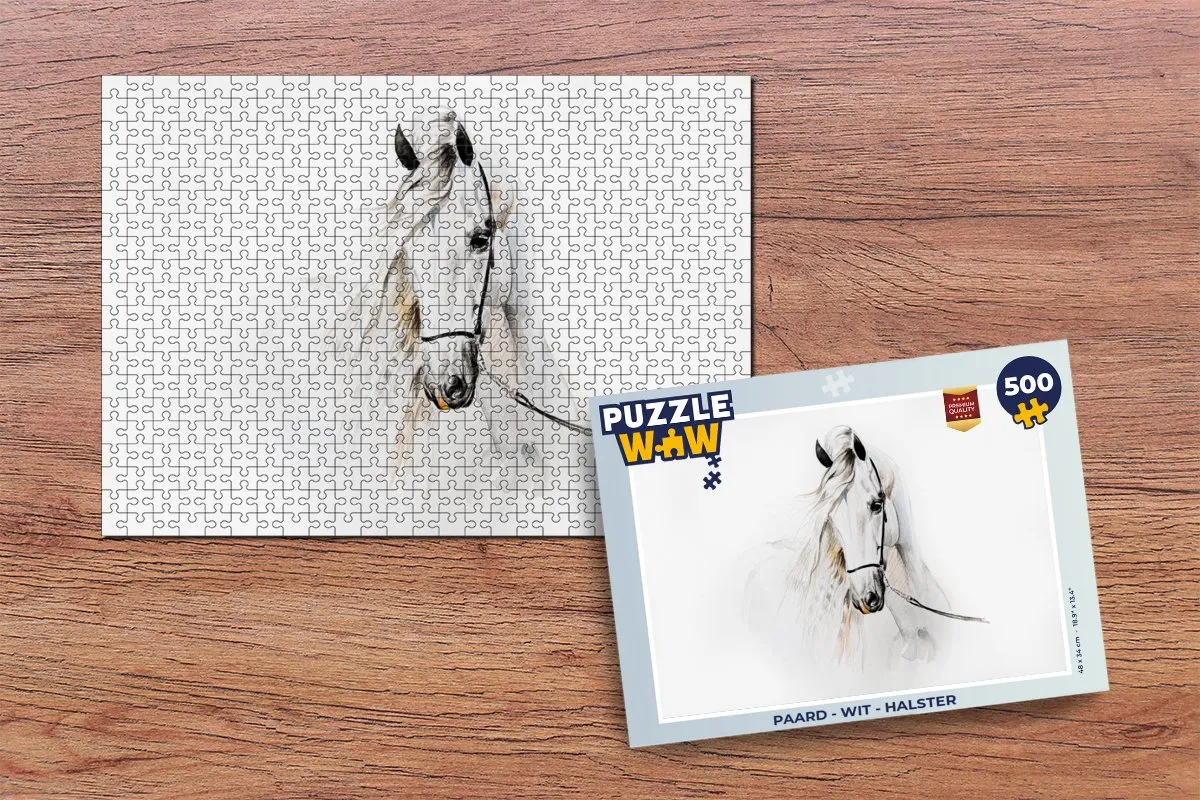 PuzzleWow Paard Waterverf Legpuzzel 500 Stuks - Multicolor