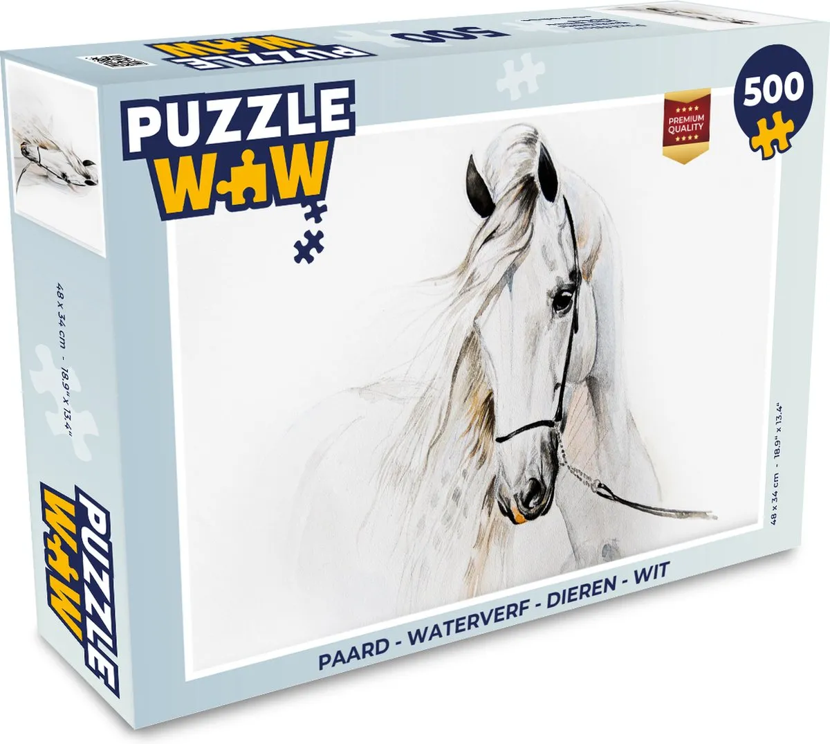 PuzzleWow Paard Waterverf Legpuzzel 500 Stuks - Multicolor